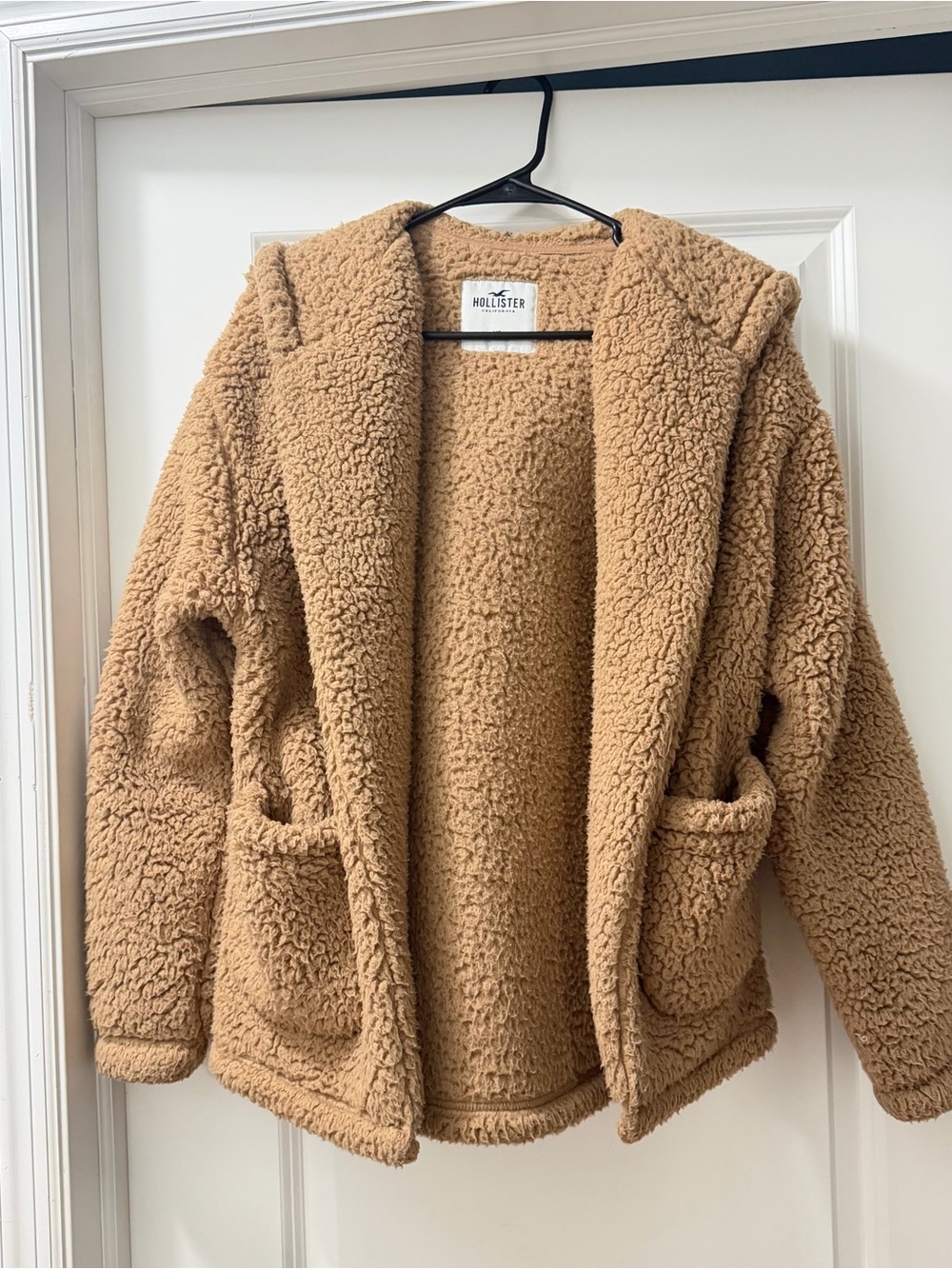 Hollister Women's Teddy Sherpa Hooded Jacket - Tan/Camel